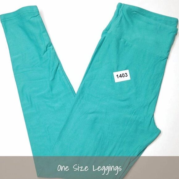 LuLaRoe OS Solid Leggings Blue Teal NEW - Picture 1 of 1